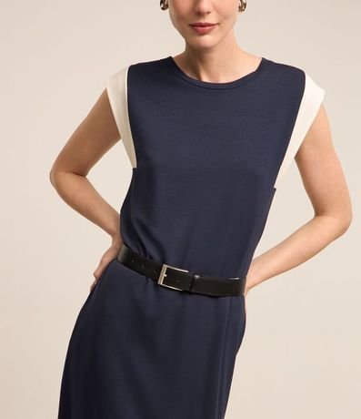 Vestido Midi en Algodón con Sisa Contrastante 3