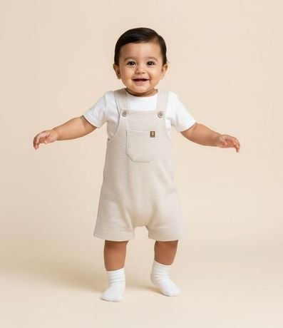 Peto Infantil Texturizado con Pequeño Bolsillo - Talle 0 a 18 meses