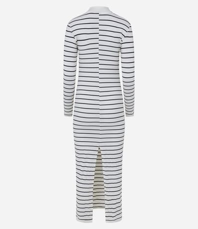 Vestido New Midi en Rib Listrado y con Recorte en lo Busto 8