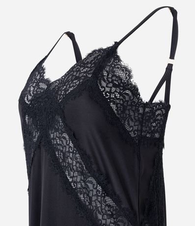 Camisón Larga en Microfibra con Detalles en Encaje 5