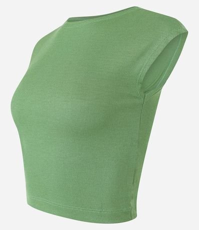 Blusa Sin Manga en Rib con Textura de Rayas 6