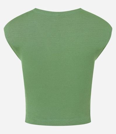 Blusa Sin Manga en Rib con Textura de Rayas 7