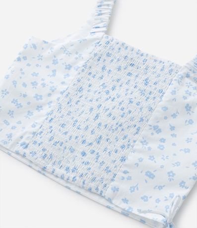 Blusa Cropped Infantil en Viscosa Floral con Moñas y Lastex - Talle 5 a 14 años 6
