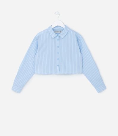 Camisa Infantil Rayada con Patch Love en la Espalda - Talle 5 a 14 años 2