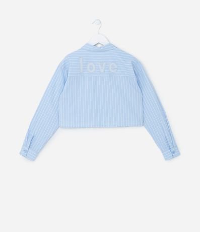 Camisa Infantil Rayada con Patch Love en la Espalda - Talle 5 a 14 años 3