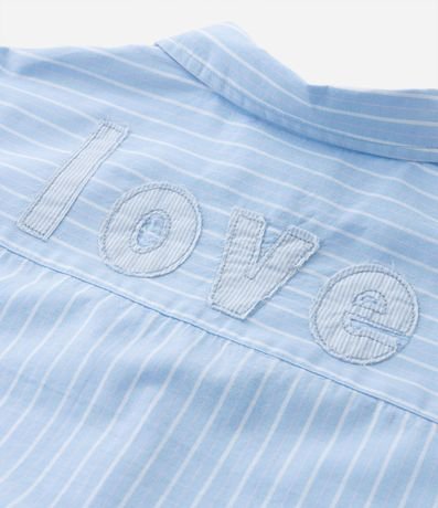 Camisa Infantil Rayada con Patch Love en la Espalda - Talle 5 a 14 años 5