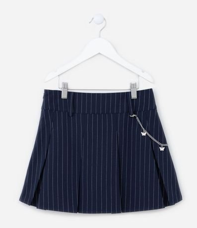 Pollera Plisada Sastrería Infantil Rayada y con Cadena - Talle 5 a 14 años 2
