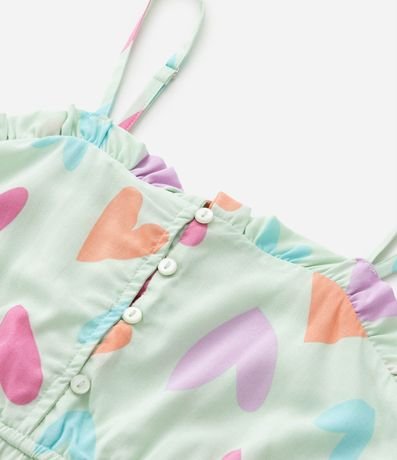 Vestido Infantil en Viscosa con Estampa de Corazones - Talle 5 a 14 años 5