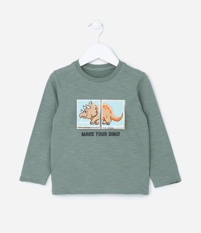 Remera Infantil con Estampa Interactiva de Dinosaurio - Talle 1 a 5 años