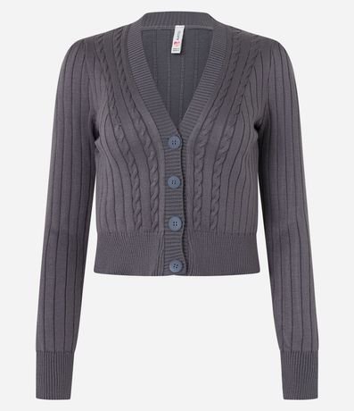 Cardigan en Punto Texturizado y Botones 5