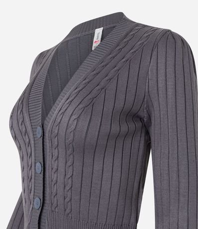 Cardigan en Punto Texturizado y Botones 6