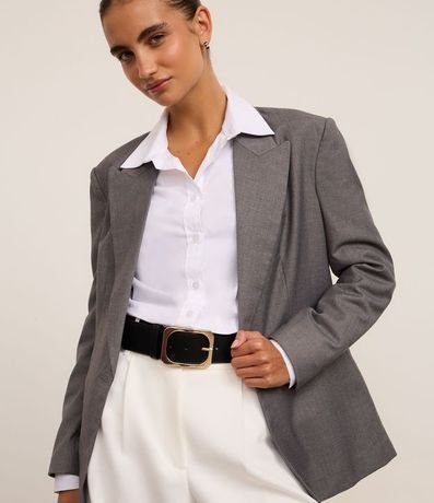 Cinturón Mediano en PU con Hebilla Quadrada