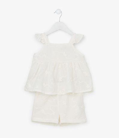 Conjunto Infantil con Textura y Mariposas Aplicadas - Talle 1 a 5 años 1