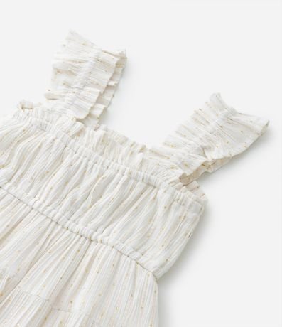 Vestido Infantil con Fruncidos y Hilo Metalizado - Talle 5 a 14 Años 4