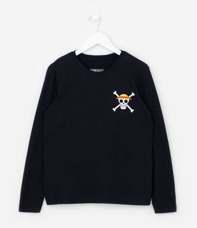 Remera Infantil Manga larga con Estampa Sombreros de Paja One Piece - Talle 5 a 14 años 1