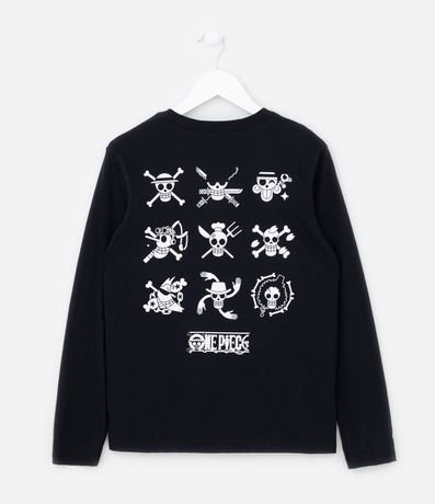 Remera Infantil Manga larga con Estampa Sombreros de Paja One Piece - Talle 5 a 14 años 2