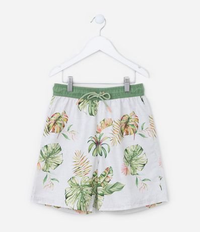 Bermuda Infantil con Estampado de Follaje - Talle 5 a 14 años