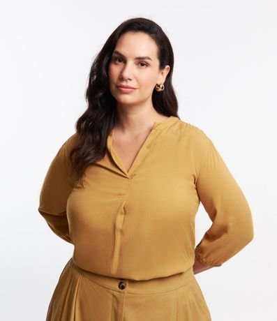 Blusa en Viscosa con Cuello V Curve & Plus Size