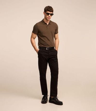 Polo Slim en Media Malla con Botones y Textura Acanalada 2