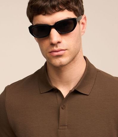 Polo Slim en Media Malla con Botones y Textura Acanalada 4