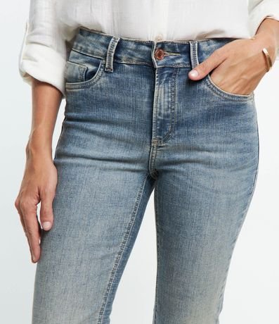 Pantalón Recto Cropped en Jeans Dirty Washed 4