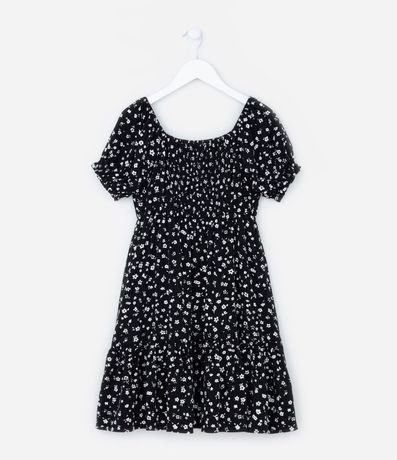 Vestido Infantil en Viscosa con Estampa Floral - Talle 5 a 14 años 2