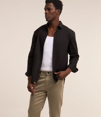 Pantalón Slim Cropped en Sarga con Bolsillos 5