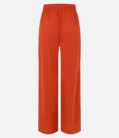 Pantalón Recto en Viscosa con Lino y Lazo en la Cintura 6