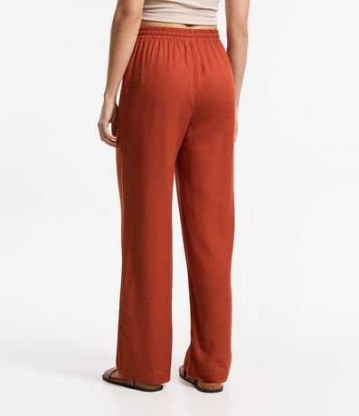 Pantalón Recto en Viscosa con Lino y Lazo en la Cintura 3