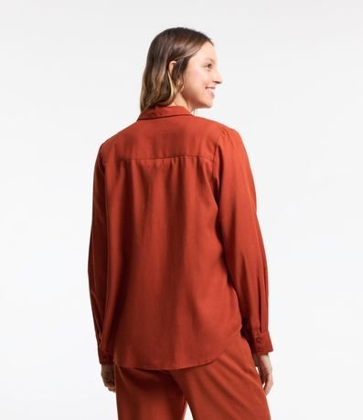 Camisa Alargada en Viscolino con Bolsillo Delantero 3