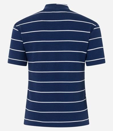 Blusa en Rib con Cuello Mediano y Estampa Rayada 7