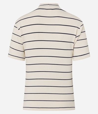 Blusa en Rib con Cuello Mediano y Estampa Rayada 8
