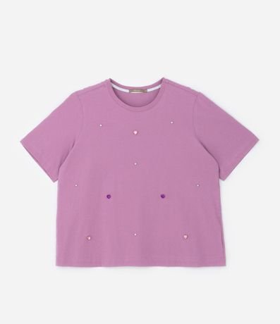 Blusa en Algodón con Aplicación de Chatons de Colores Curve & Plus Size 5