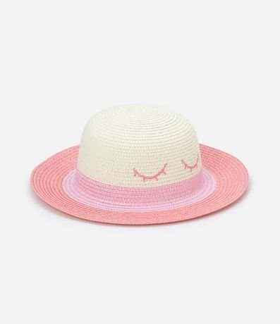 Sombrero de Paja Infantil con Bordado de Carita - Talle U