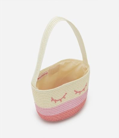Cartera de Paja Infantil con Bordado de Carita - Talle U 6