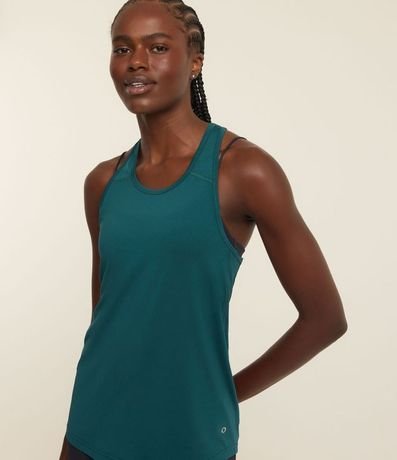 Musculosa Nadador Deportiva Alargada en Microfibra