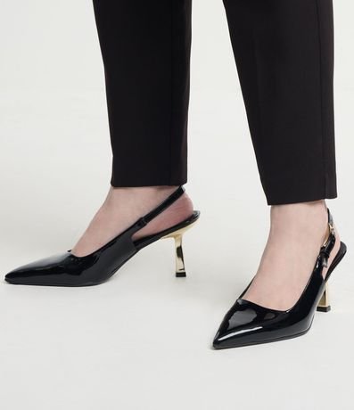 Zapato Tacones Slingback con Salto Cromado 2