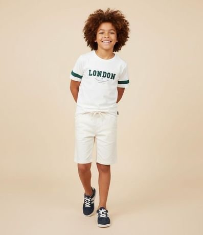 Bermuda Infantil en Sarga con Lazo - Talle 5 a 14 años