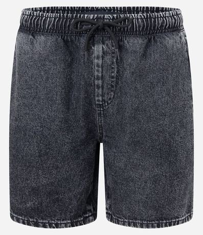 Bermuda Jeans con Cintura Elástica Bolsillos y Tag Aplicado 5