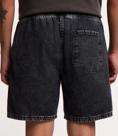 Bermuda Jeans con Cintura Elástica Bolsillos y Tag Aplicado 4