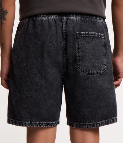 Bermuda Jeans con Cintura Elástica Bolsillos y Tag Aplicado 3