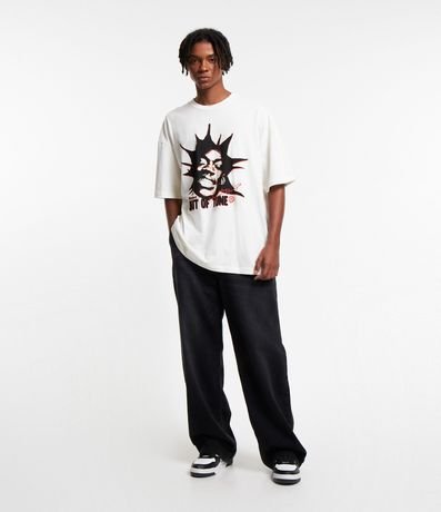Remera Oversized en Algodón con Estampado Out Of Tune 2
