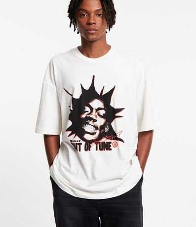 Remera Oversized en Algodón con Estampado Out Of Tune 4