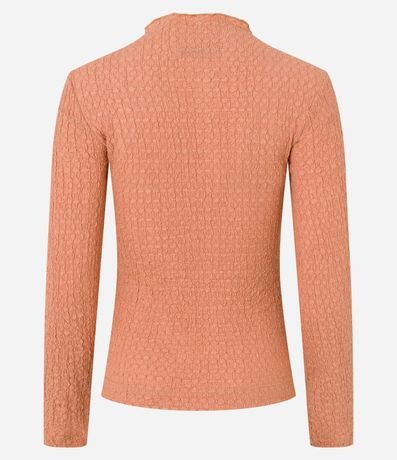 Blusa en Tela Texturizada con Cuello Alto 7