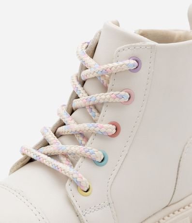 Bota Acordonada Infantil en PU con Ojales de Colores - Talle 22 al 29 5