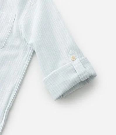 Camisa Infantil con Lino Rayada - Talle 5 a 14 años 4