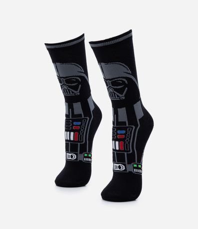 Media Caña Larga en Algodón Estampado del Darth Vader