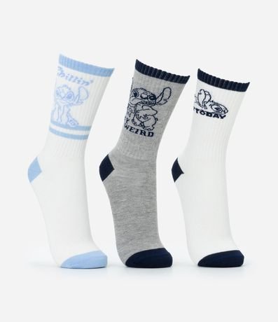 Kit 03 Medias Caña Larga en Algodón Stitch