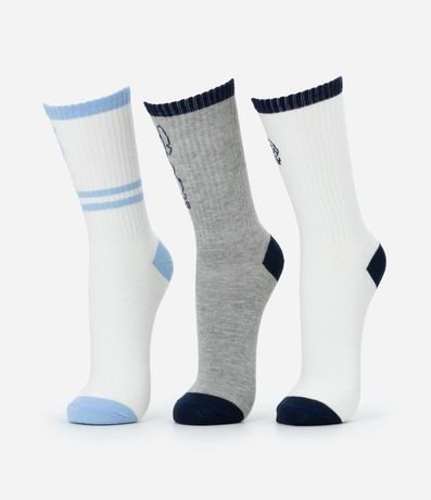 Kit 03 Medias Caña Larga en Algodón Stitch 2