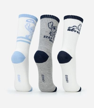 Kit 03 Medias Caña Larga en Algodón Stitch 3